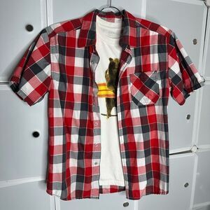 Faded Glory Boys 2 Piece T-Shirt & Button up Shirt Set Size XL 14/16